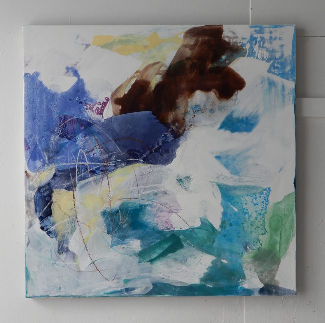 「in longhand #6 -冬の窓-」<br>2024 (530×530) <br>キャンバスに油彩、パステル